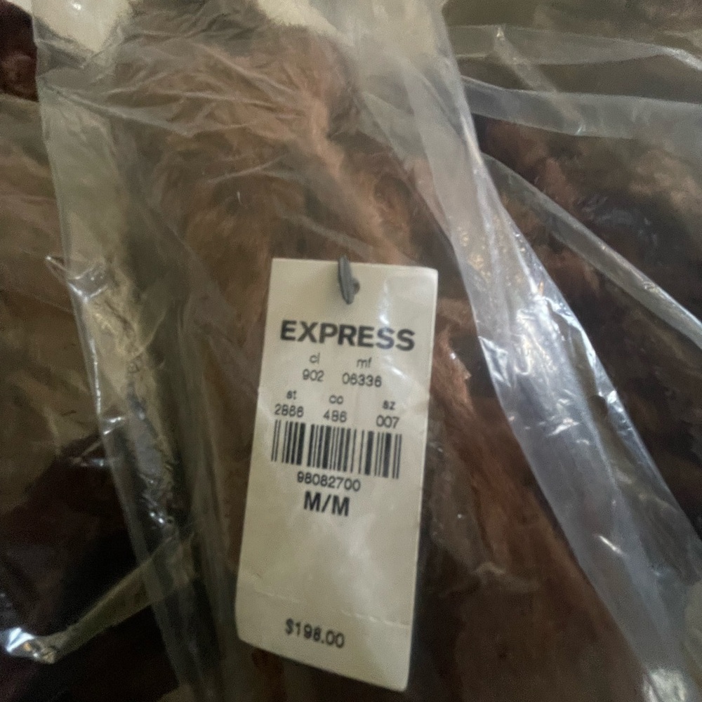 Express Dark Brown Faux Fur Jacket